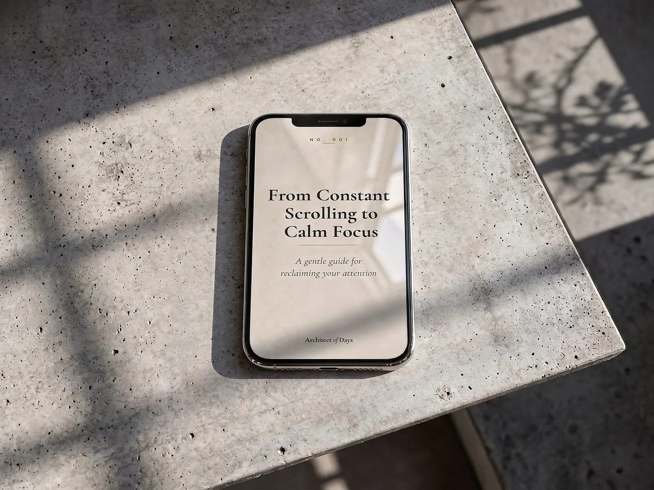Reading the free first chapter of From Constant Scrolling to Calm Focus on a phone