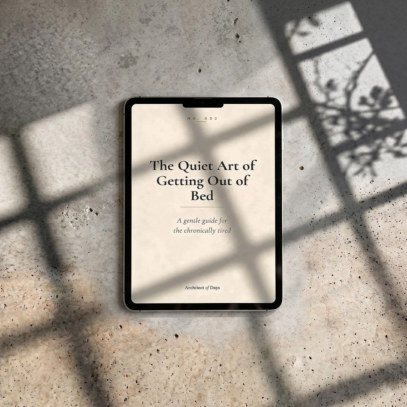 The Quiet Art of Getting Out of Bed on a tablet