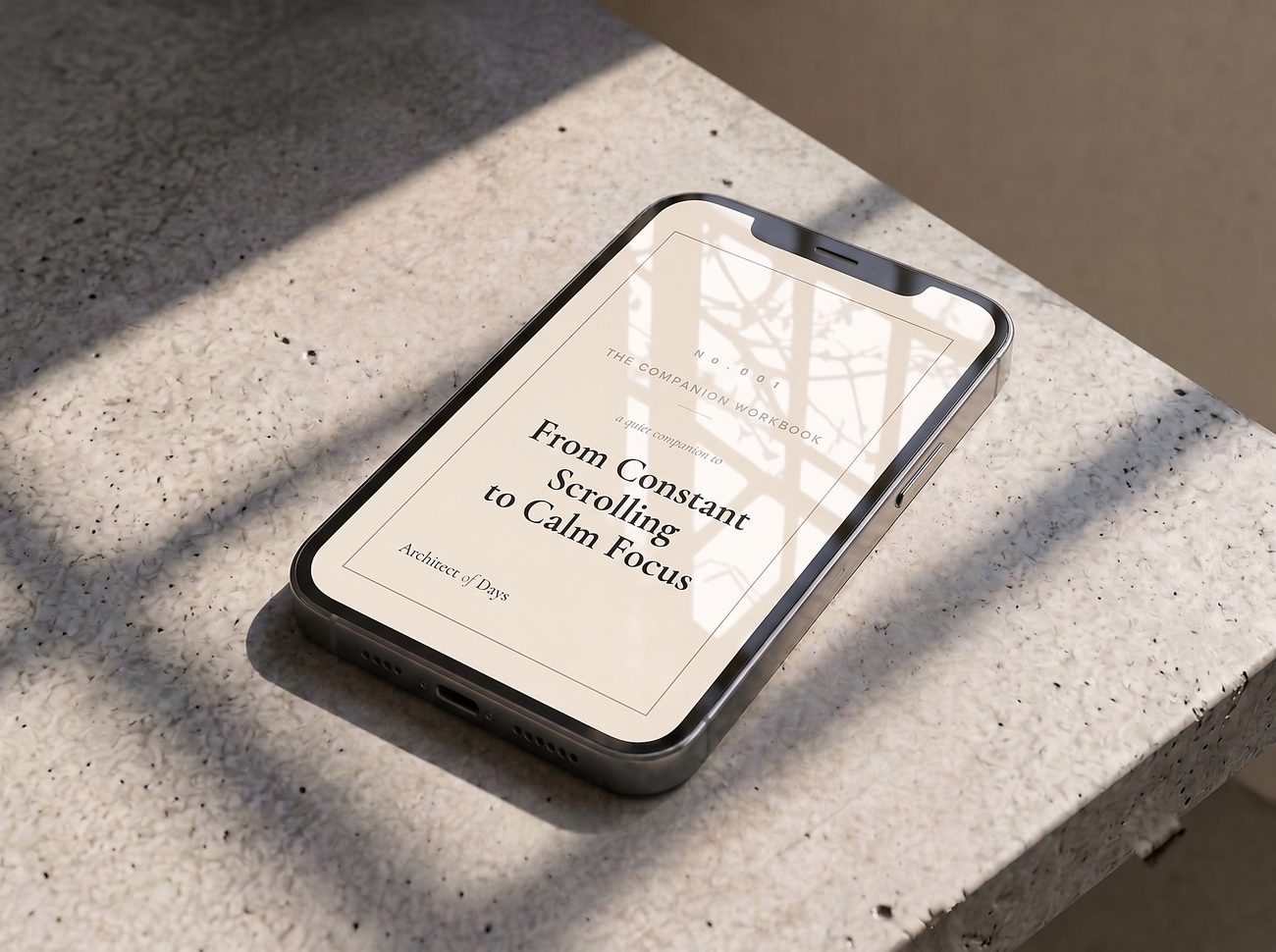 Companion Workbook No. 001 on a phone