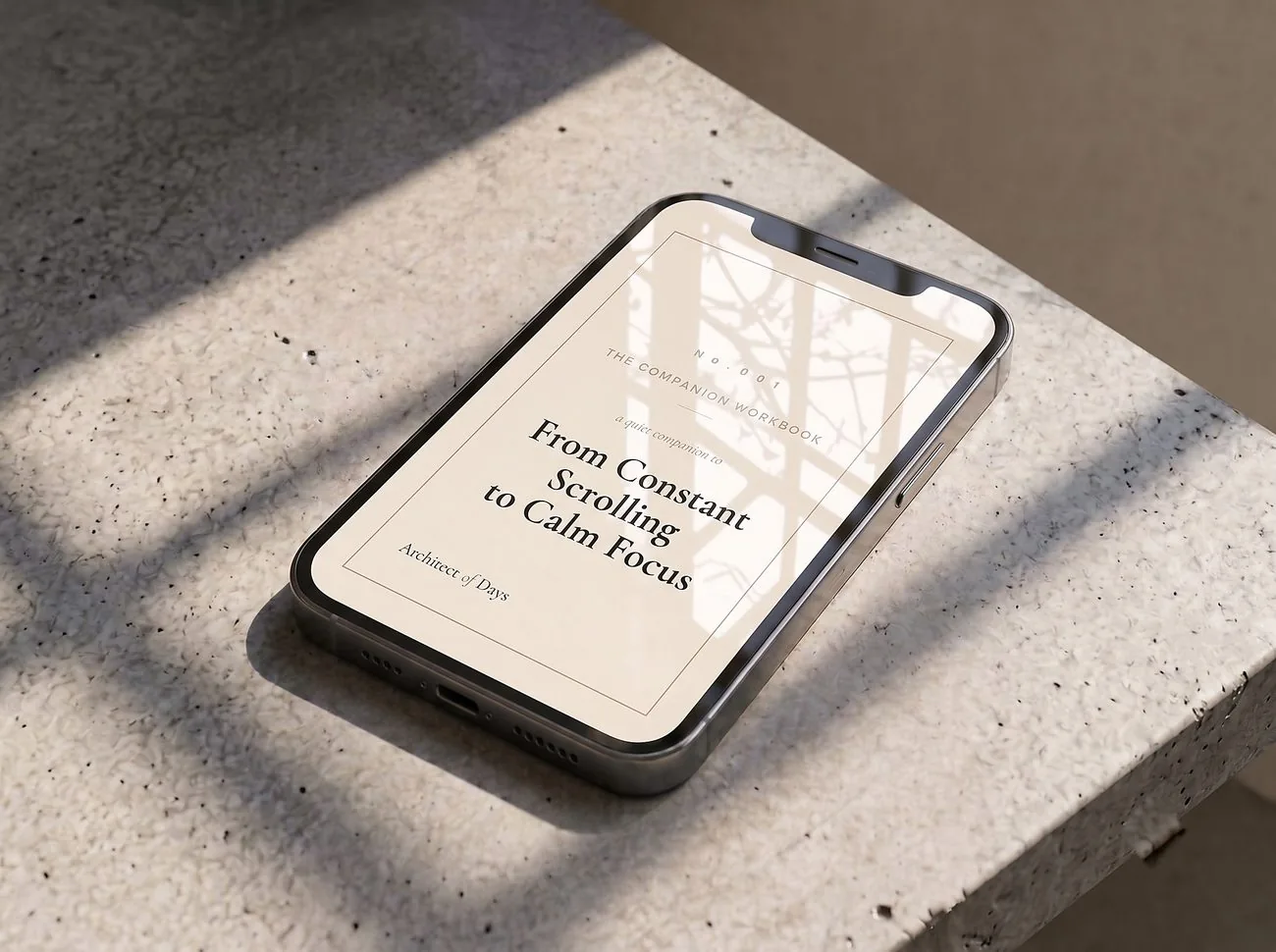 Companion Workbook No. 001 on a phone