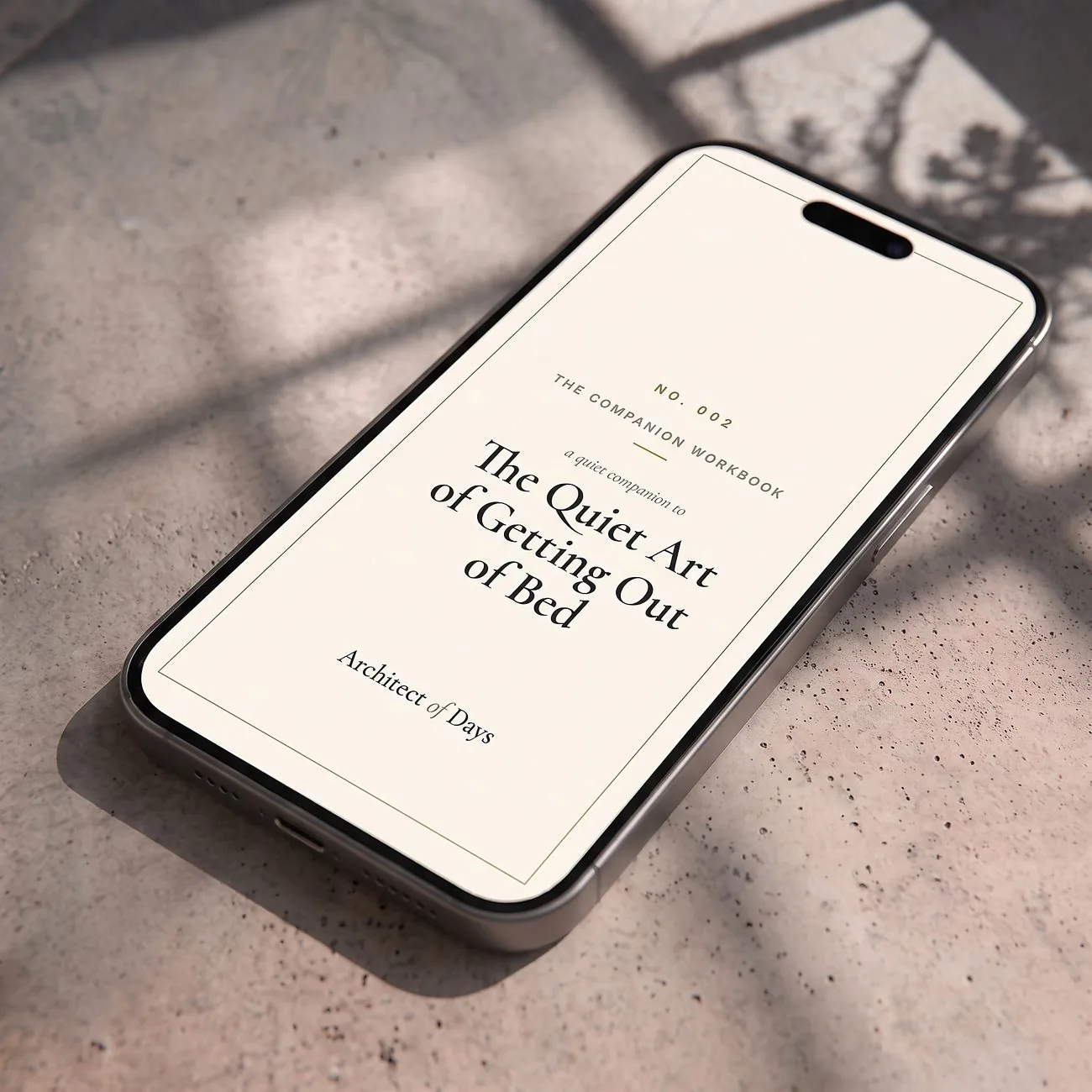 Companion Workbook No. 002 on a phone